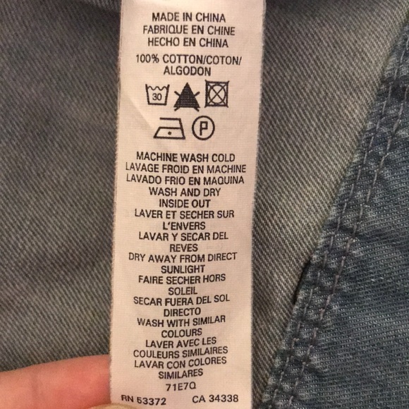 French Connection Boxy Denim Short Sleeve Dress with Lavender Stitch and Zipper - Picture 7 of 8